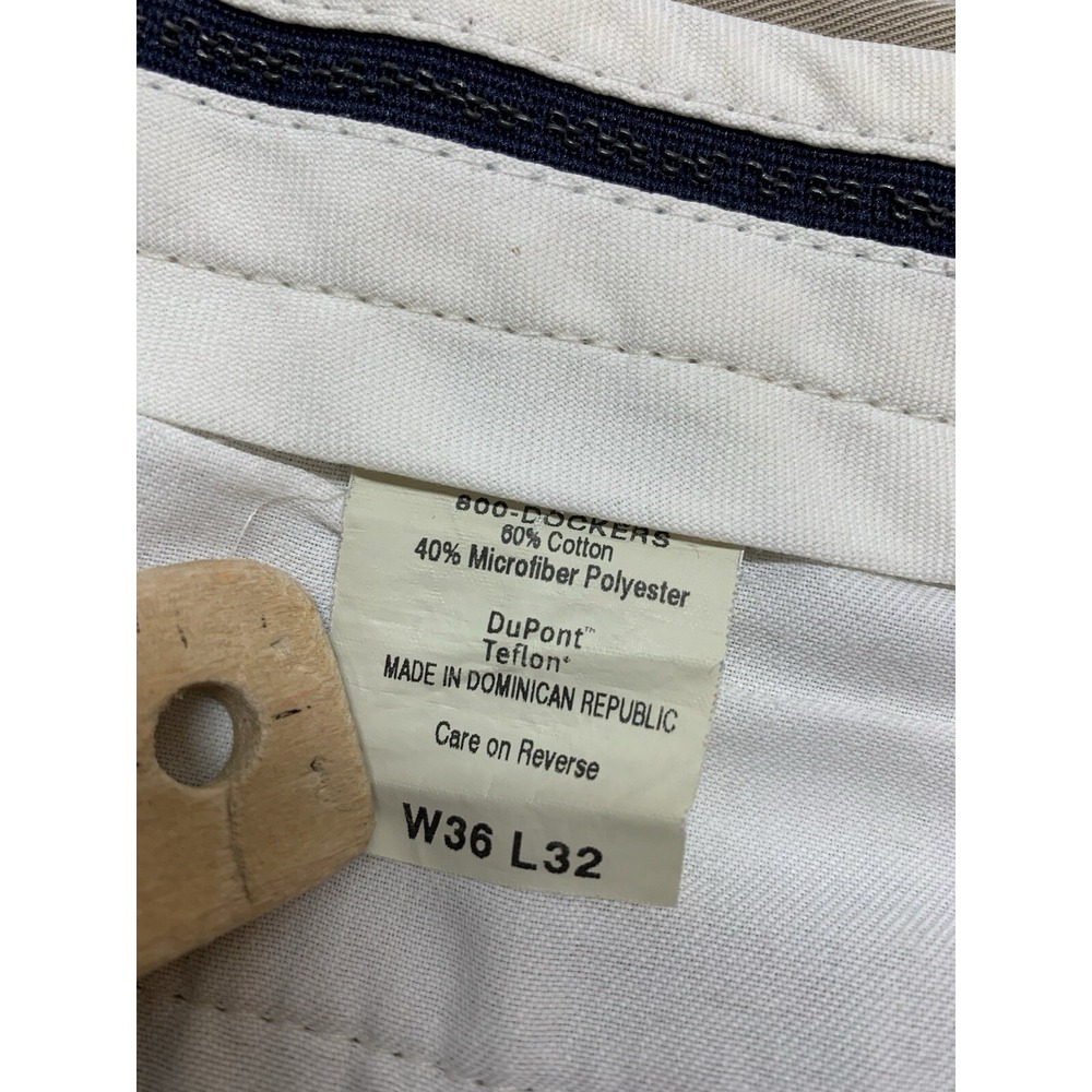 Dockers Men's Dress pants slacks 36x32‎ khakis Beige pleated Stain Defender - Picture 12 of 13